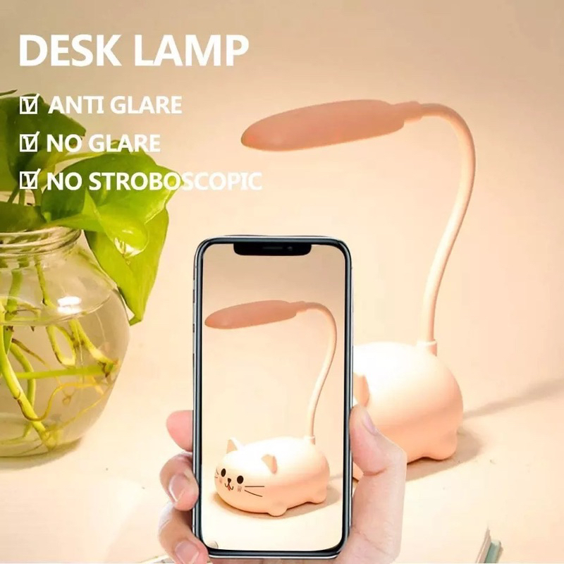 EryoneStore Lampu Belajar Karakter Hewan Portable Table Lamp Lampu Meja Baca Belajar LED