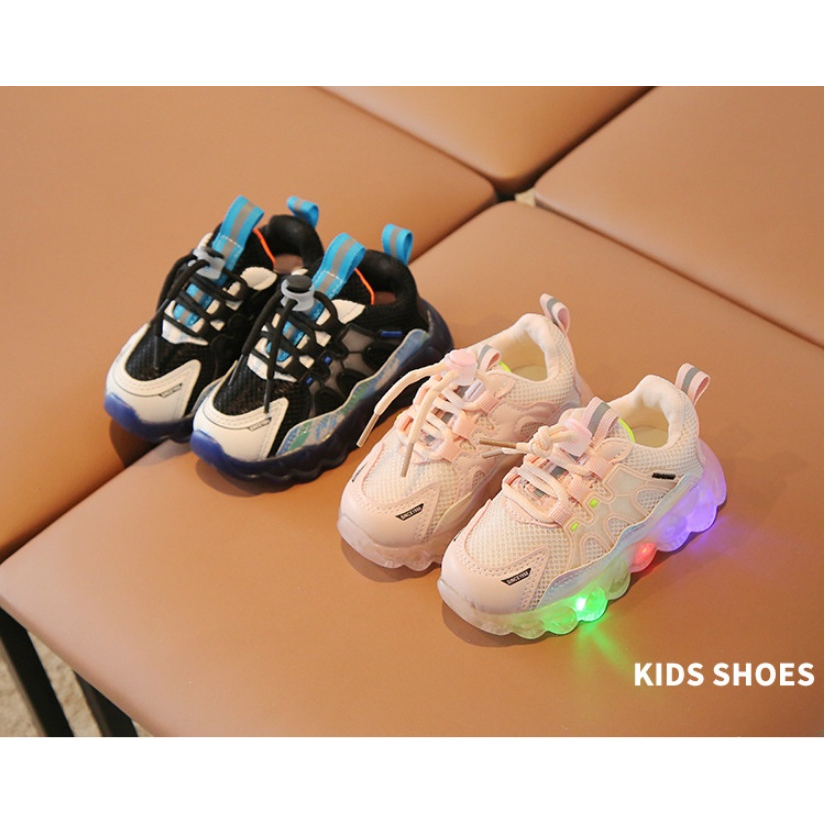 SEPATU ANAK LAKI-LAKI SNEAKER LAMPU LED SIZE 21-30 LED KIDS 2022