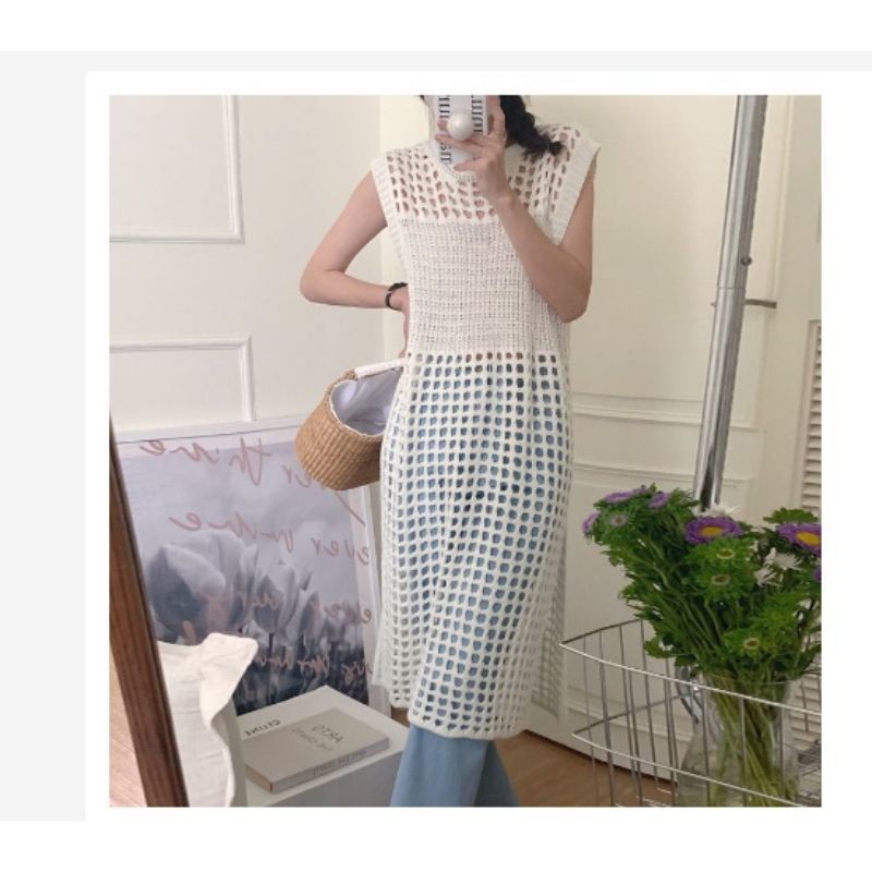 RUBY DRESS JARING / TUNIK RUBY JARING RAJUT / DRESS RAJUT JARING / OUTWEAR RAJUT WANITA