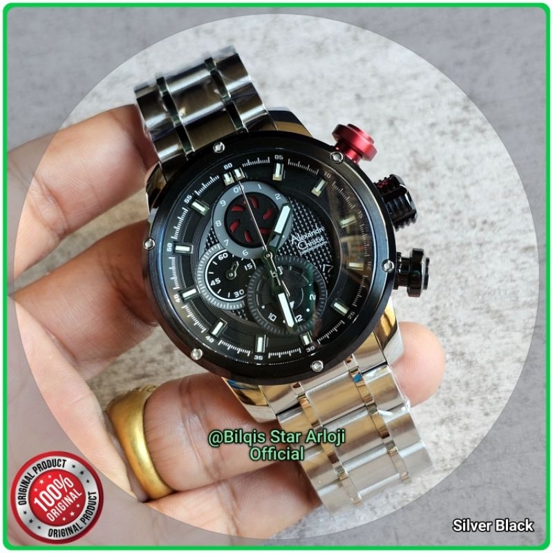 Alexandre Christie Sepaket Ac 6239 Mc Tali Rantai Silver Original