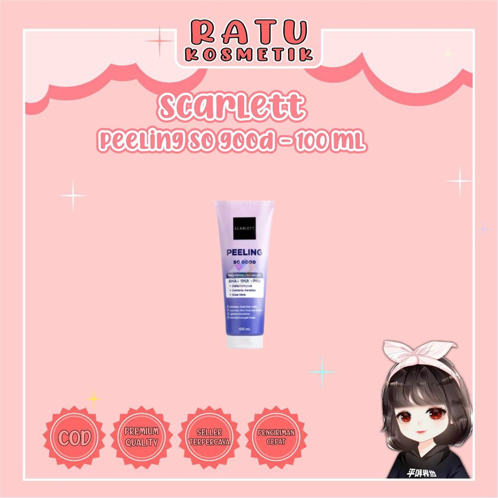 ❤ RATU ❤ Scarlett Whitening Series | Cream Wajah Brightly &amp; Acne | 7X Ceramide | Peeling So Good | Sunscreen | Mask Mugwort &amp; Mask Seriously | C Power | Serum Wajah | Toner | Face Wash