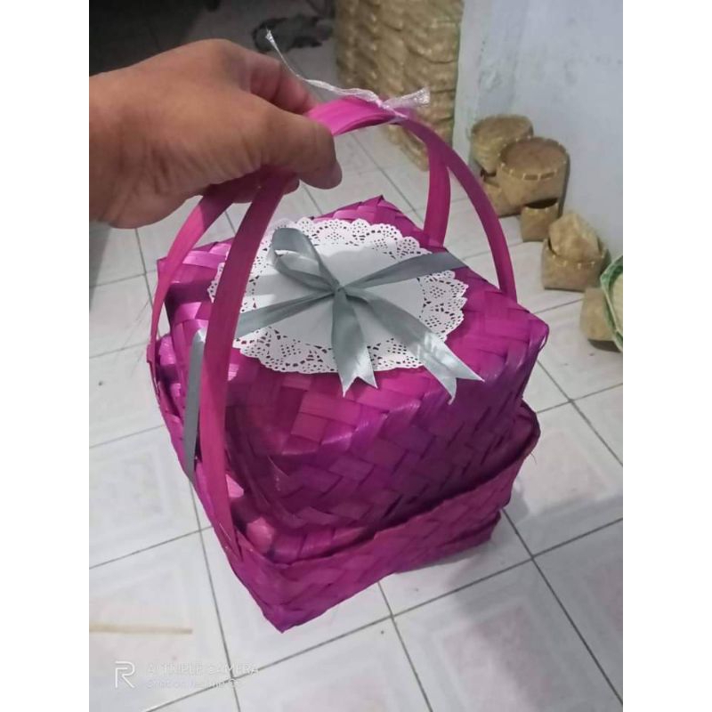 Besek/besek jinjing susun isi 2 free pita/besek tumpuk/besek susun isi 2/besek hajatan/besek hias