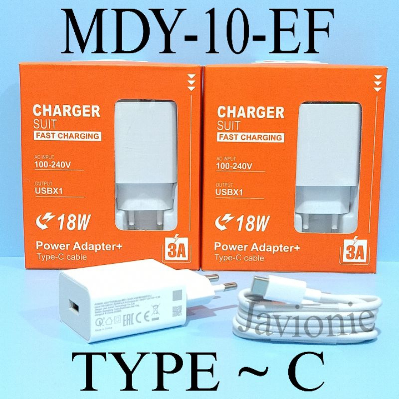 Charger Casan Cas Mi A2 A1 4C Original 3A 18W Fast Charging TYPE C QC 3.0 MDY-10-EF Tepsi