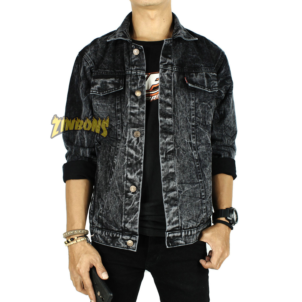 Zinbons Denim Jacket Black Stone - Jaket Jeans Pria Best Quality