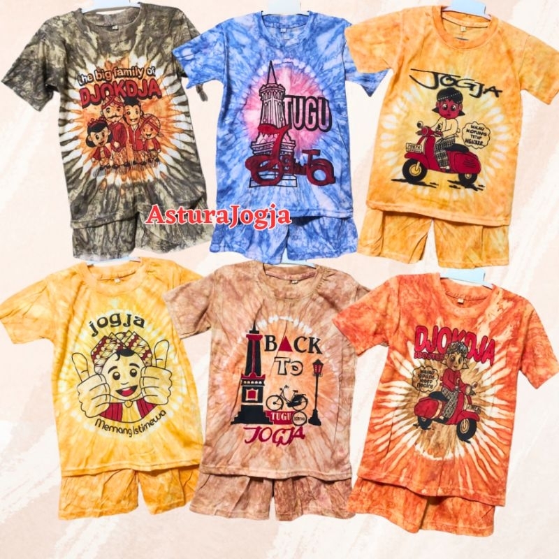 Setelan Anak Kaos Batik Jogja || Kaos Anak Cowok Cewek Oleh Oleh Jogja