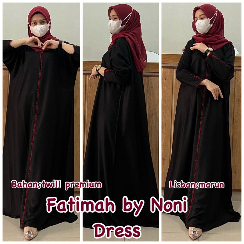 Daster Arab NONI DRESS FATIMAH Kaftan Rayon Twill Premium Big Size