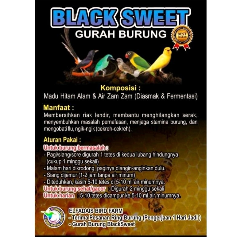 Gurah Burung BlackSweet Serak Macet Gurah Nafas Gurah Ayam Gurah Merpati Unggas