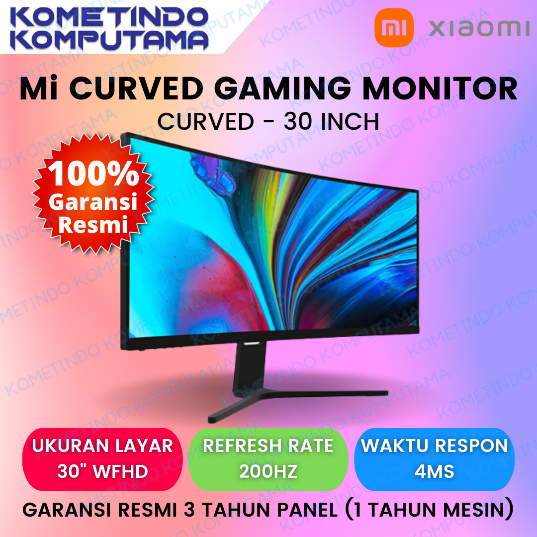 Xiaomi Mi Curved Gaming Monitor 30&quot; WFHD HDMI DP 200Hz, 99% sRGB Garansi Resmi