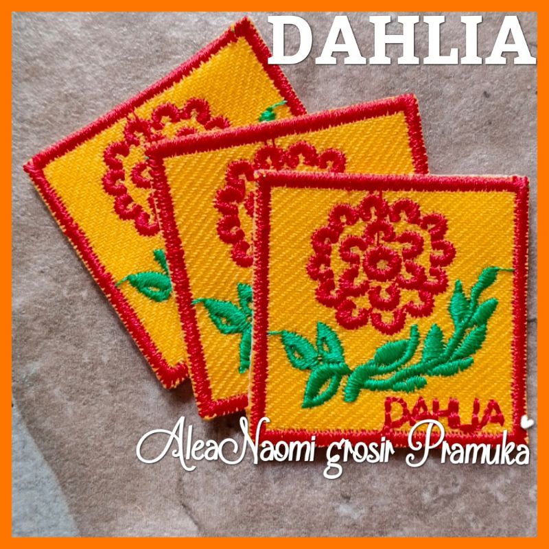 Tanda regu Pramuka Putri bordir bunga dahlia bordir tanda regu bunga Dahlia bordir tanda regu Dahlia bordir