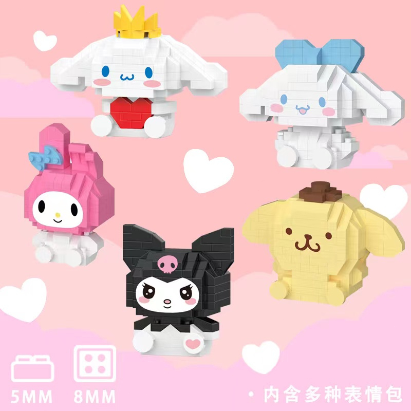 [Diskon 50%]Mainan Balok Susun Kartun Sanrio Kuromi Melody Cinnamoroll Pom Pompurin block Bersepeda 3D Nano Block Puzzle Building Bricks Mainan Blok Mainan Anak DIY Mainan Edukasi Yang Lucu Mainan Perempuan