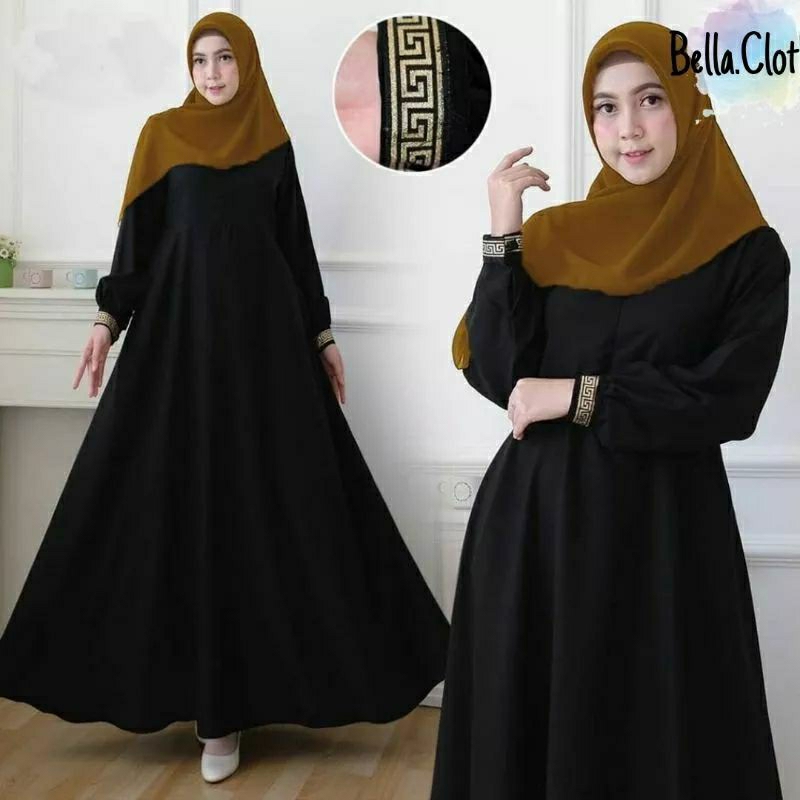 Nabila Maxy Gamis Putih Basic Kekinian Terlaris Baju Gamis Jumbo Wanita Remaja Putih Korea Terbaru D