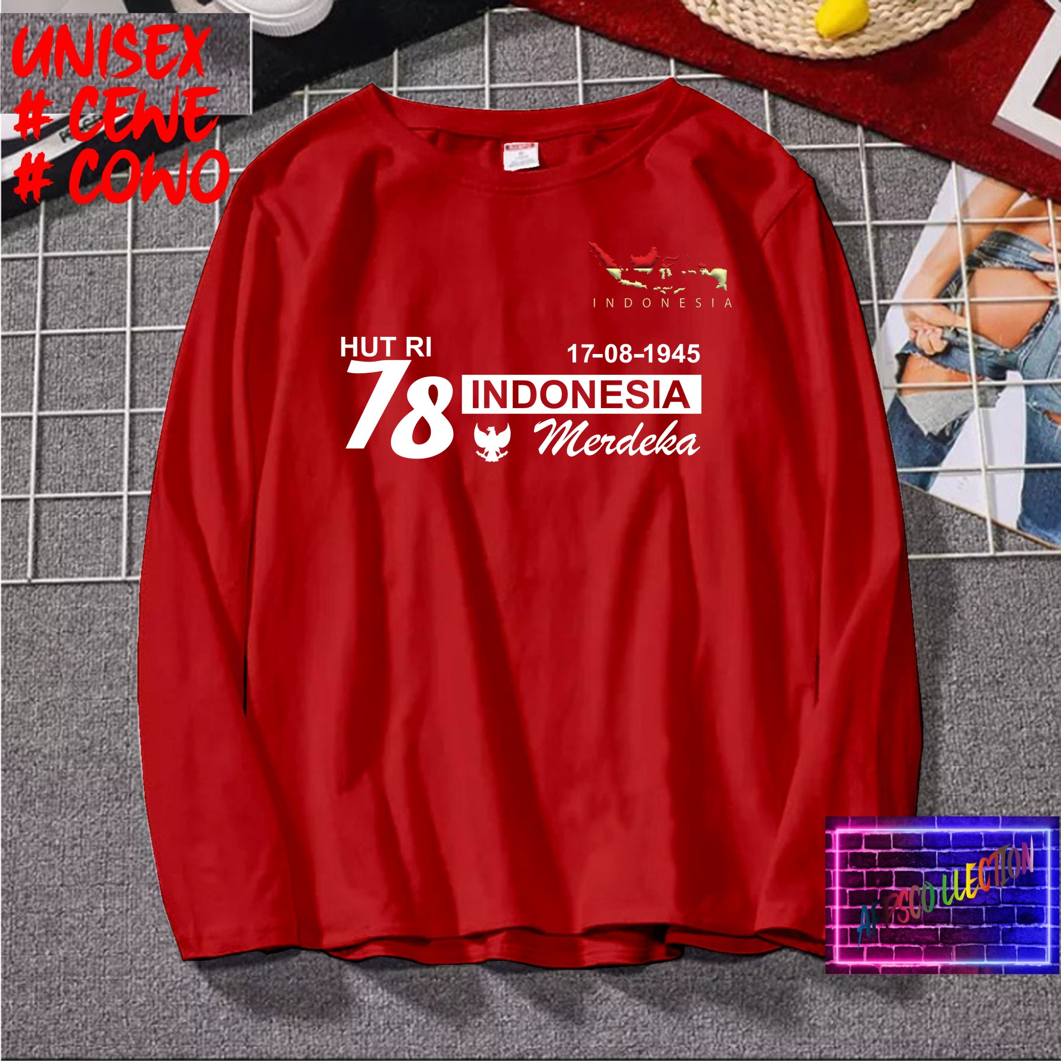 Beli 10 Pc Gratis 1 Pc Hut RI 78 Kaos Terlaris 17 Agustus 1945 78 Kemerdekaan Indonesia Kaos Merah Putih Hitam Kaos Cewek Cowok X1