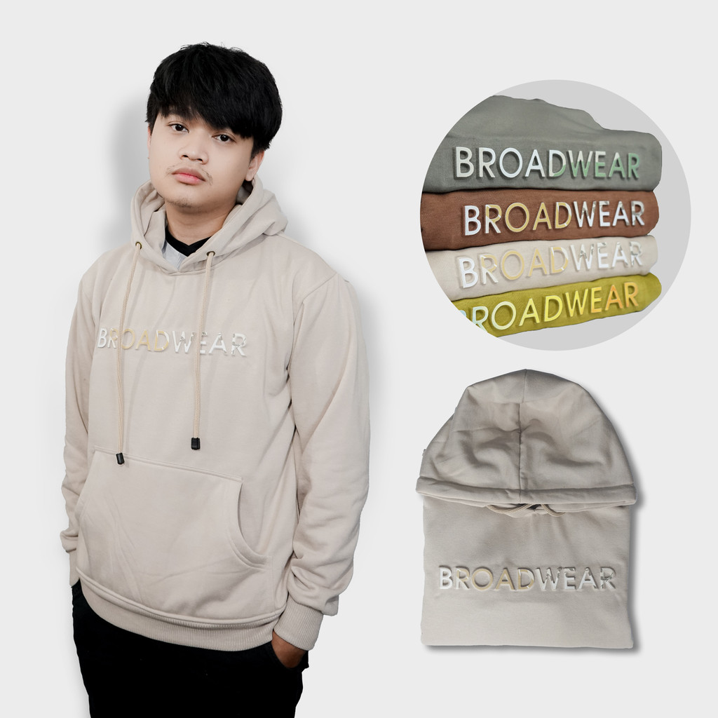 JAKET HOODIE  PRIA WANITA PULLOVER  EMBOS TIMBUL PRINTING BROADWEAR