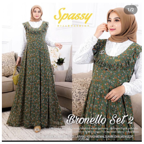 Bronello Dress Motif Nyatu || Realpict (COD Bayar Ditempat)