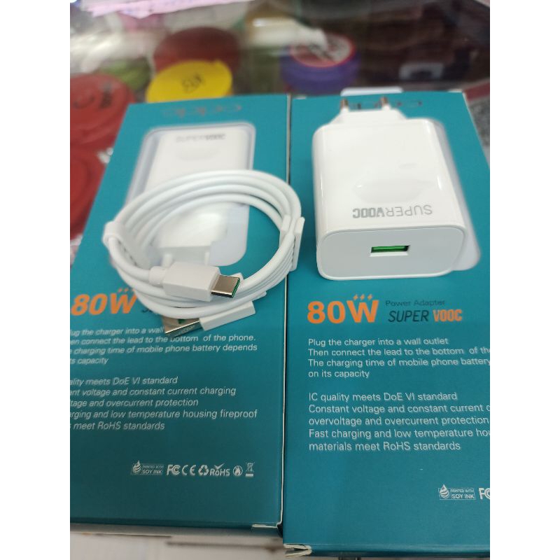 Charger Cassan TC Oppo 80w usb Type C A96/A95/A57 2020/RENO4/RENO5/RENO8 SUPER VOOC
