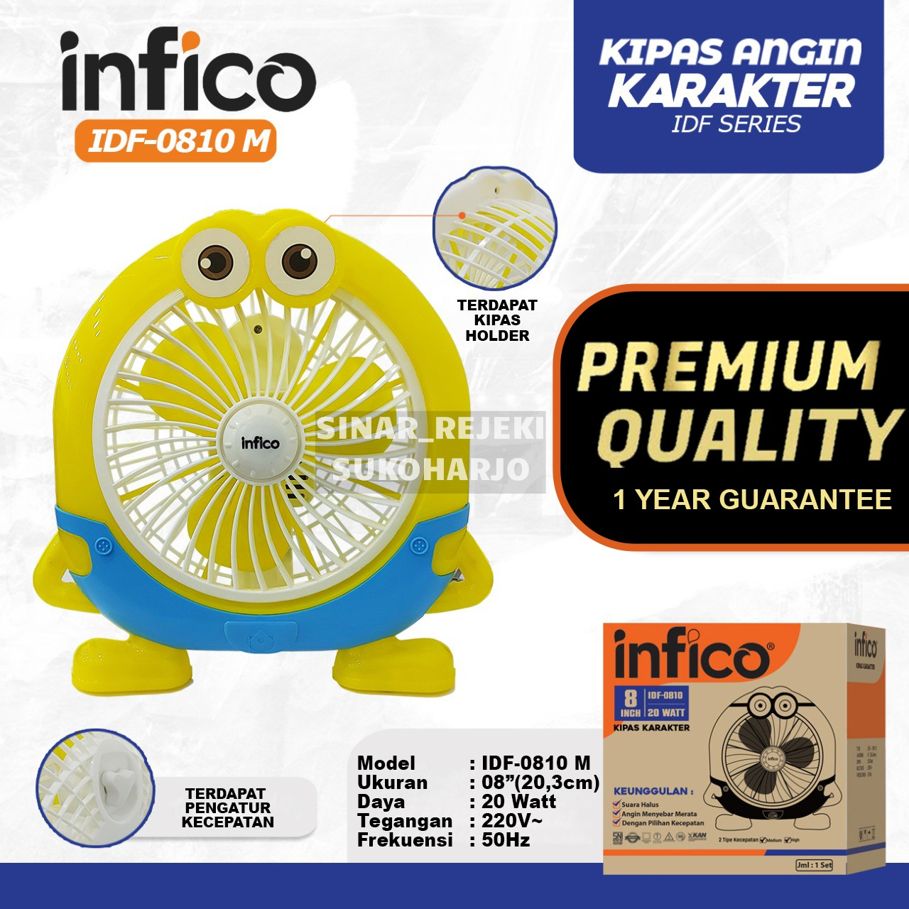 Infico Kipas Angin Karakter /  Kipas Angin Karakter 8 inci Kipas Meja