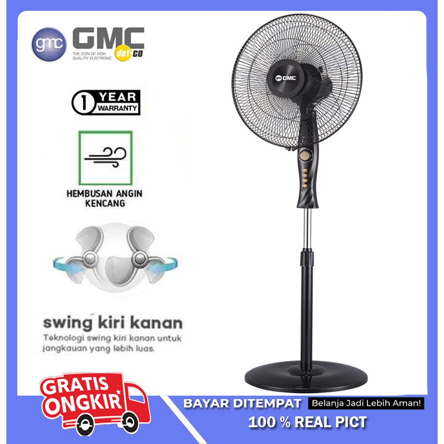 Kipas Angin Berdiri GMC 325 Kipas Angin Berdiri/Kipas 5 Baling-Baling GMC 325 Stand Fan angin super kencang super murah