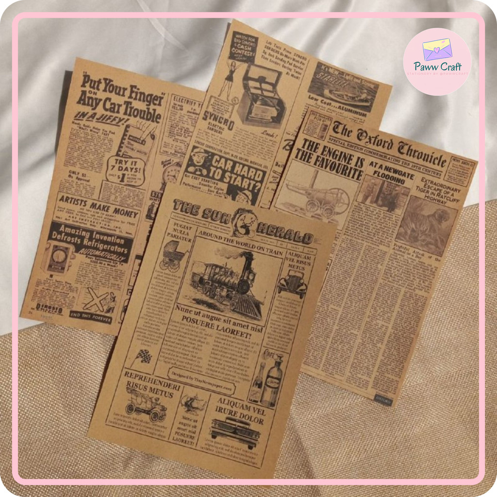 

[paww craft] Vintage Newspaper / Koran Vintage / Deco Scrapbook / Journaling paper / Kertas Koran hias craft Sidoarjo