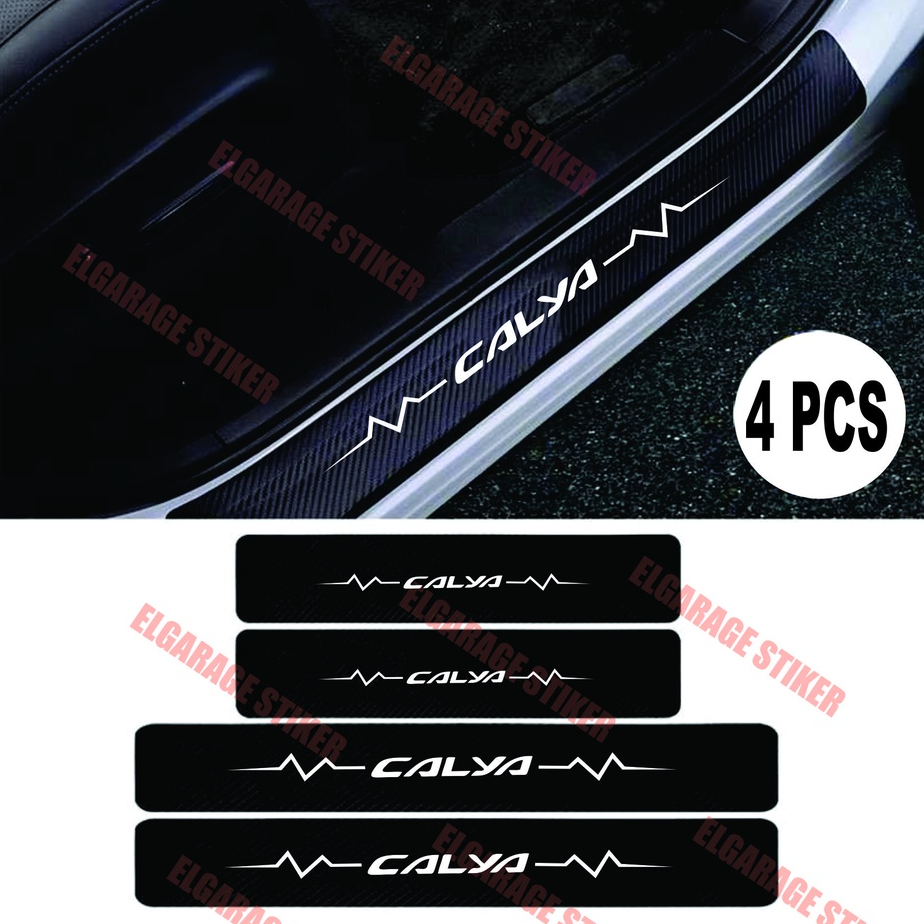 4pcs stiker carbon calya stiker pelindung pintu mobil dari pijakan kaki stiker variasi mobil calya t