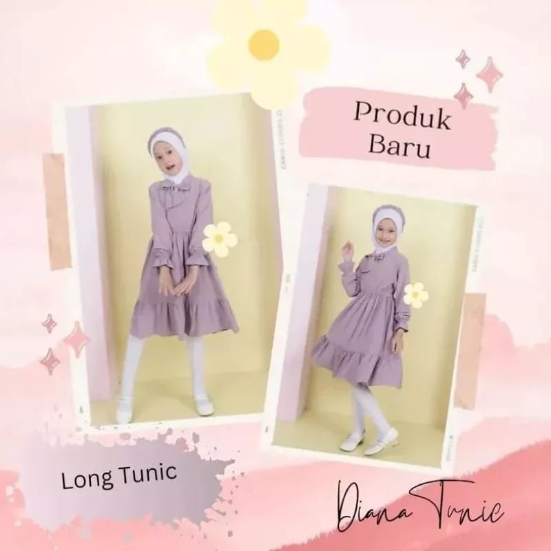 Tunik Anak Remaja Crinkle Airflow Premium Tunik Anak Perempuan 11-13 Tahun Diana tunik