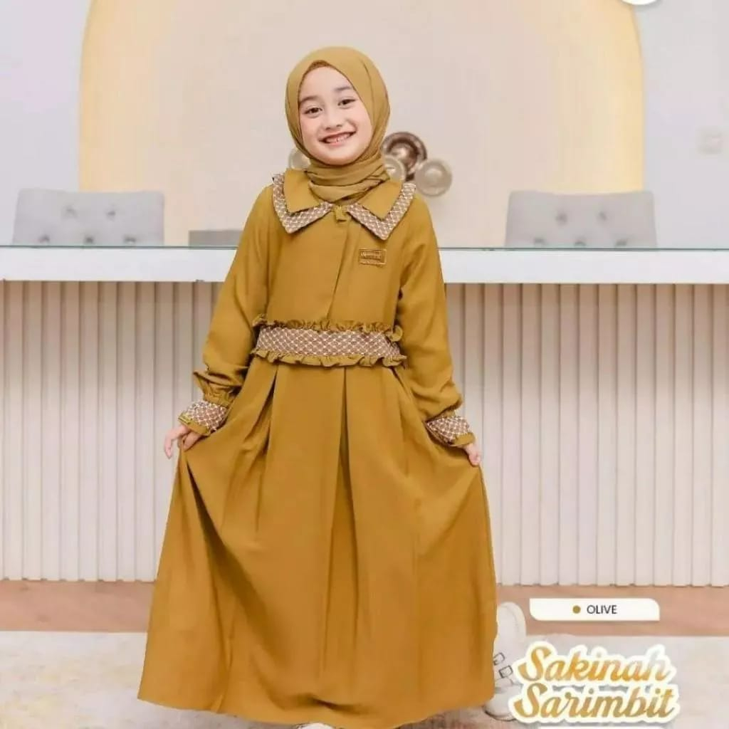 Sakinah Dress Kids Free Pashmina Gamis Anak Tanggung 4-9 Tahun Baju Muslim Anak Perempuan