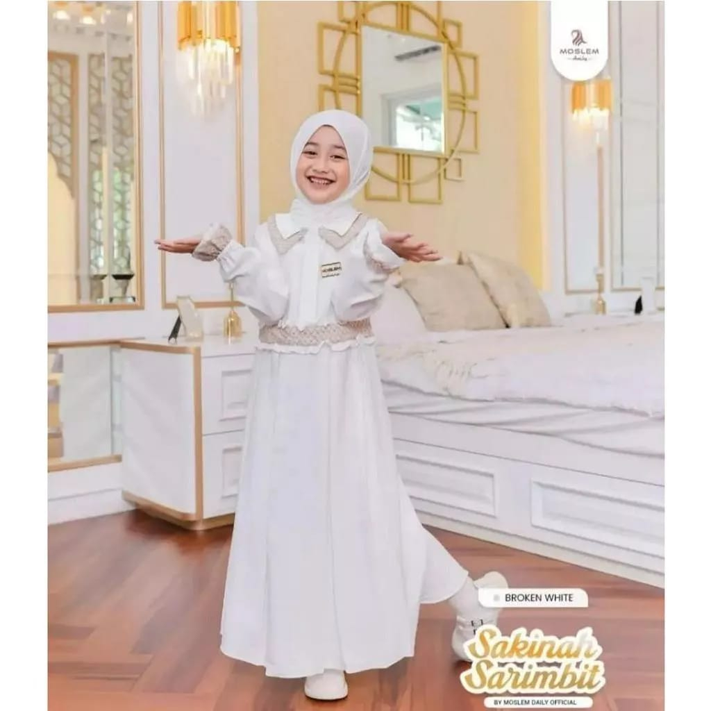 Sakinah Dress Kids Free Pashmina Gamis Anak Tanggung 4-9 Tahun Baju Muslim Anak Perempuan