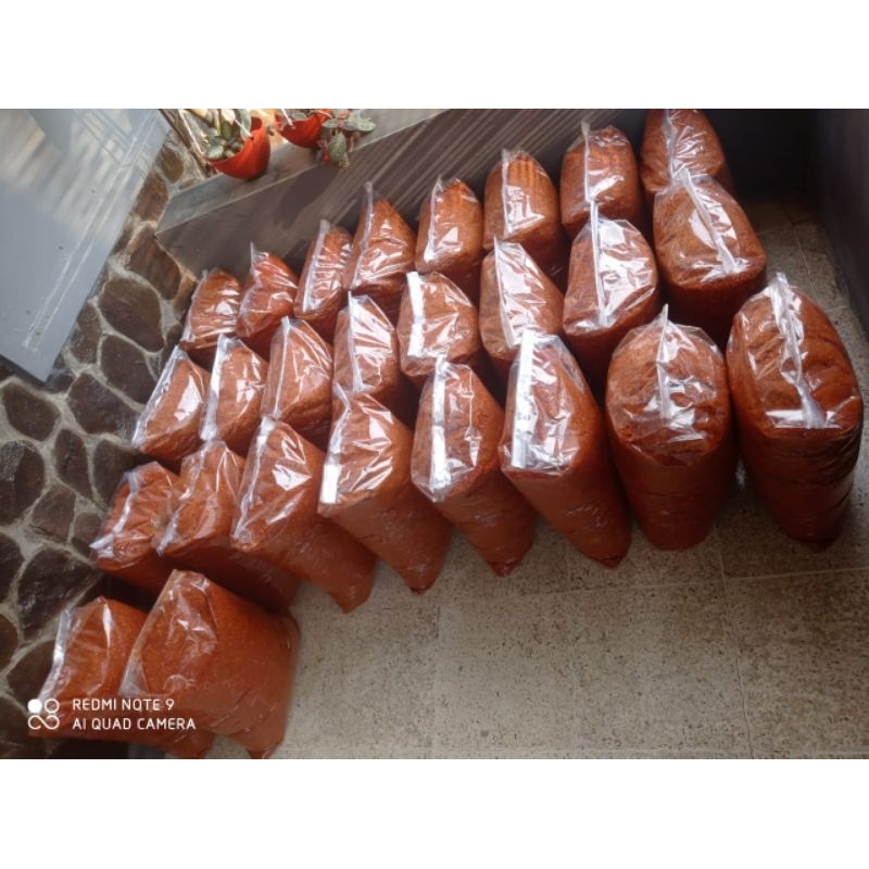 

cabai cabe kering bubuk tumbuk original dan aroma daun jeruk kemasan 10 Kg