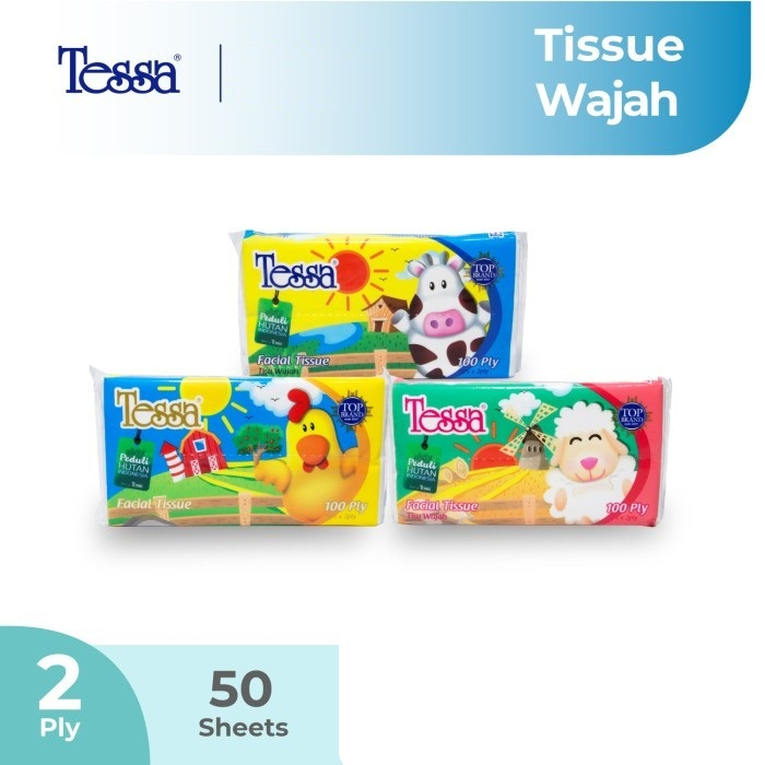 Tisu Tessa 50 Sheets 2 ply TP11 / Tissue Travel Pack Facial 50 sheet / Tisu wajah 50s 2ply