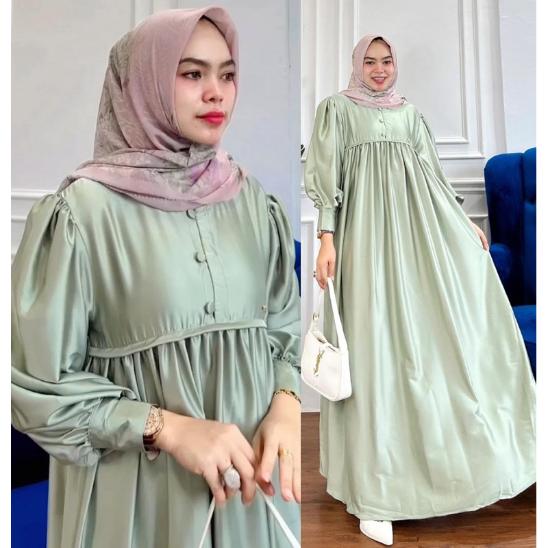READY AKIKO DRESS GREEN BY ALDISA ORIGINAL
