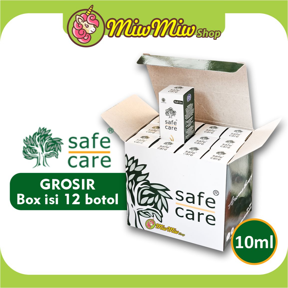 SAFE CARE Minyak Angin Aromatherapy Roll On 10 ml (SafeCare Grosir Box isi 12 botol)
