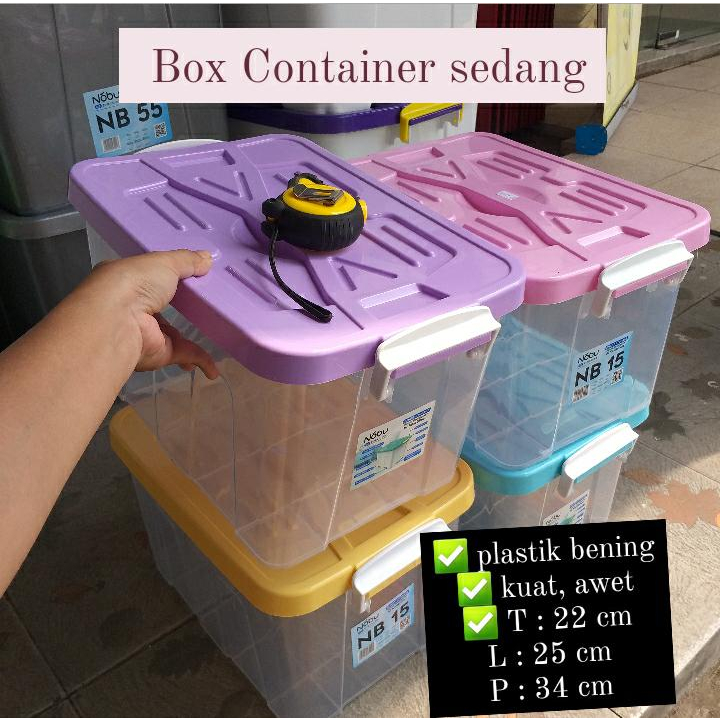 ✨Aneka Jaya Plastik✨ Box kontainer kecil 15 liter bening sedang / kotak perkakas / box baju / tempat