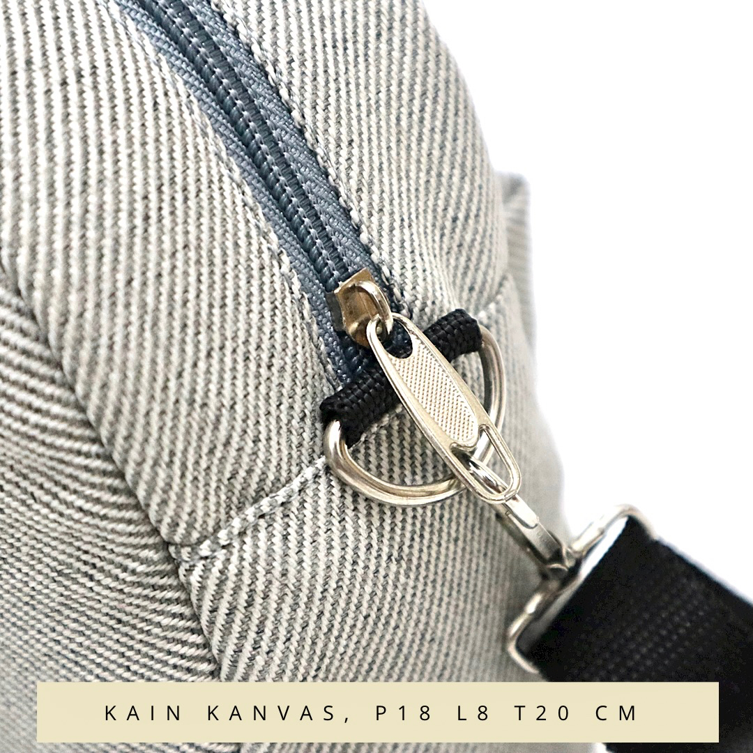 Tas ransel wanita mini kecil kanvas motif garis garis salur tali punggung webing warna warni murah