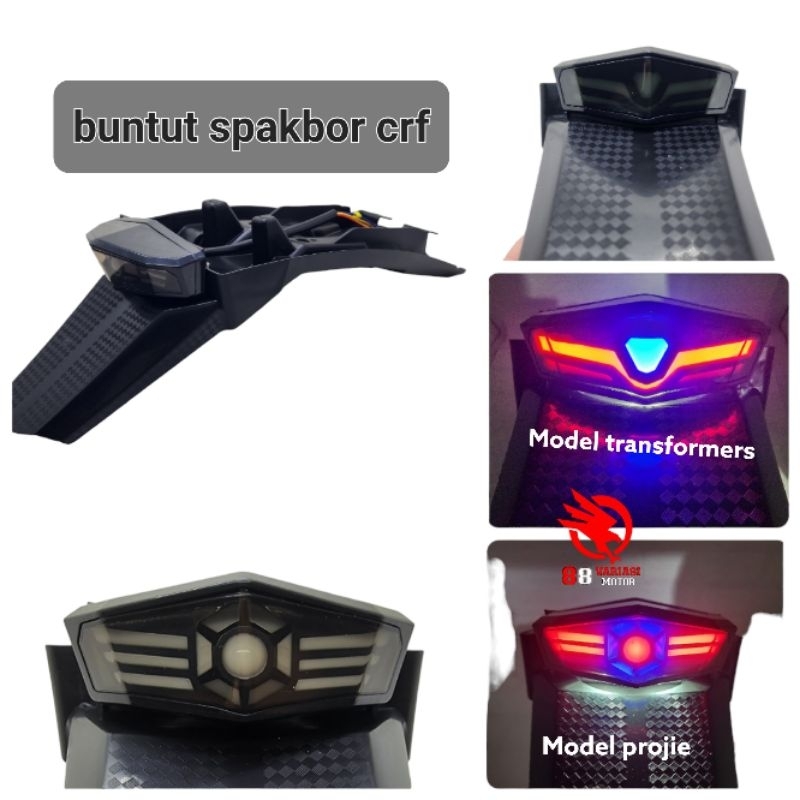 Buntut Spakbor CRF 150 LED Running + lampu sein sen