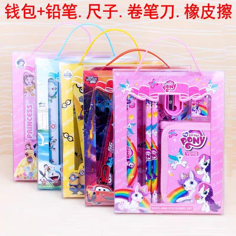 Paket Alat Tulis Anak TERBARU Study Set Karakter / Hampers Untuk Anak / Paket Buku Note Karakter Anak 8023