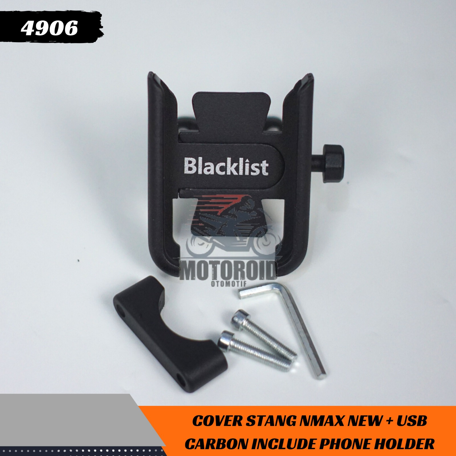 Paket Holder Yamh Cnc Cover Stang Nmax New 2020 Carbon Logo Viber Abs Plus Usb Charger Hp