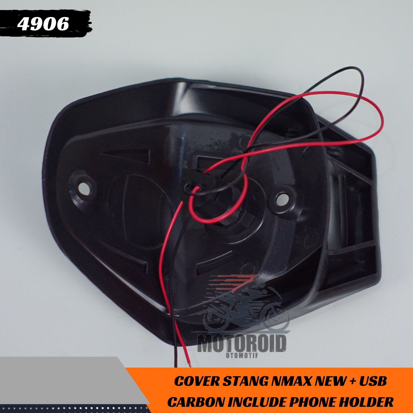 Paket Holder Yamh Cnc Cover Stang Nmax New 2020 Carbon Logo Viber Abs Plus Usb Charger Hp