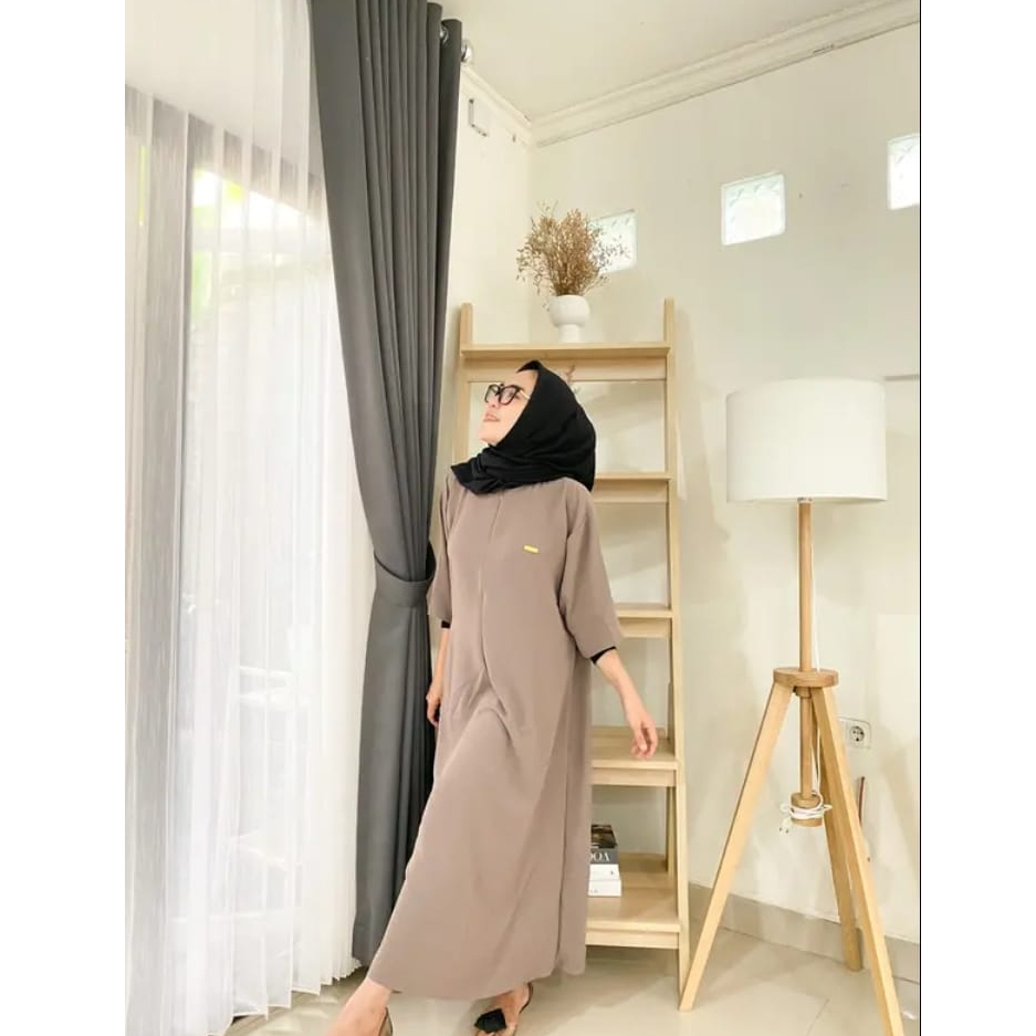 LUCY GAMIS MIDI DRESS POLOS OVERSIZE ATASAN WANITA BUSUI CRINCLE AIRFLOW PREMIUM (KJI)