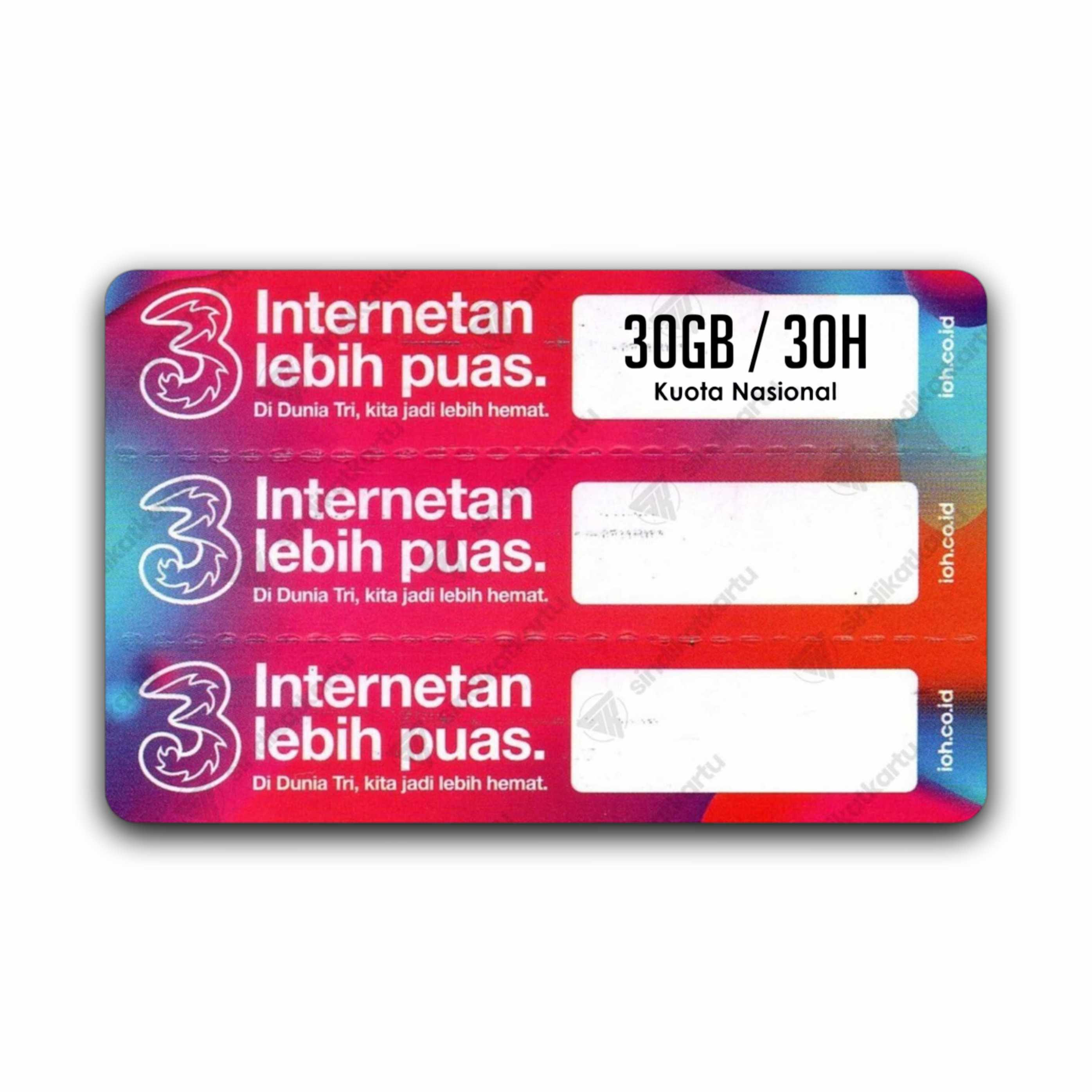 Voucher Tri Happy 30GB 30Hari