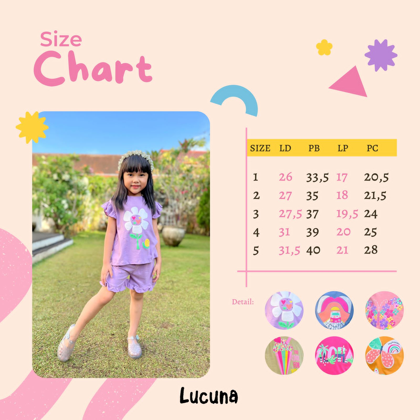 SMILEE LUCUNA AMENA SET SETELAN ANAK PEREMPUAN SETELAN BAJU ANAK PEREMPUAN 1-5 TAHUN