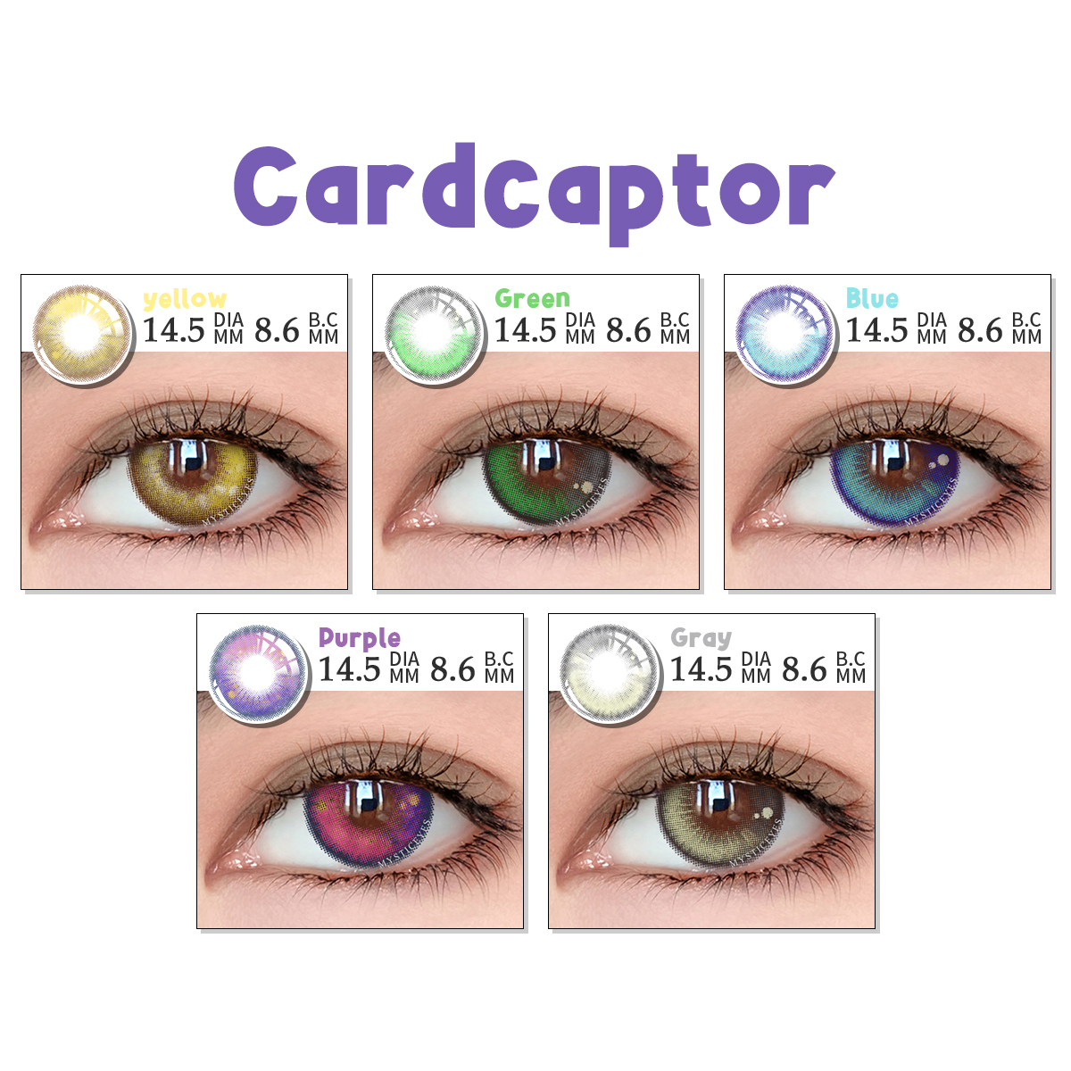 [✅COD] MYSTICEYES SOFTLENS CARDCAPTOR SERIES BLUE  BRWON GREEN LENS 14.5MM  BIG EYES