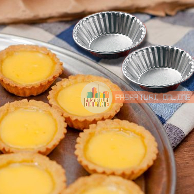 [12 Pcs] Cetakan Pie Susu / Egg Tart / Mini Tart / Pie Buah Aluminium Press Tanpa Sambungan