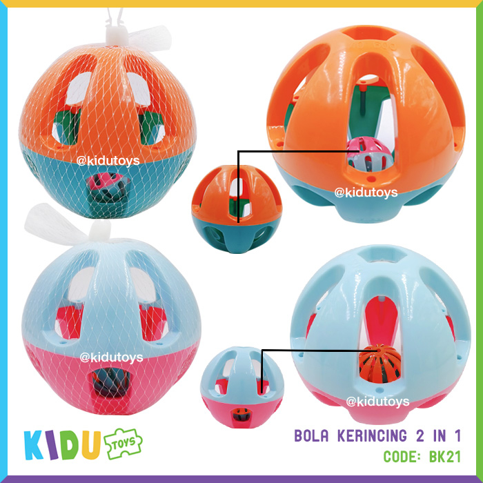 Mainan Anak Bola Kerincing 2 in 1 Kidu Toys