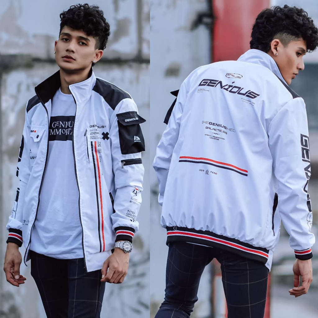 Bomber Jacket Racing High Quality - Jaket Pria Vintage Original Distro Terbaru