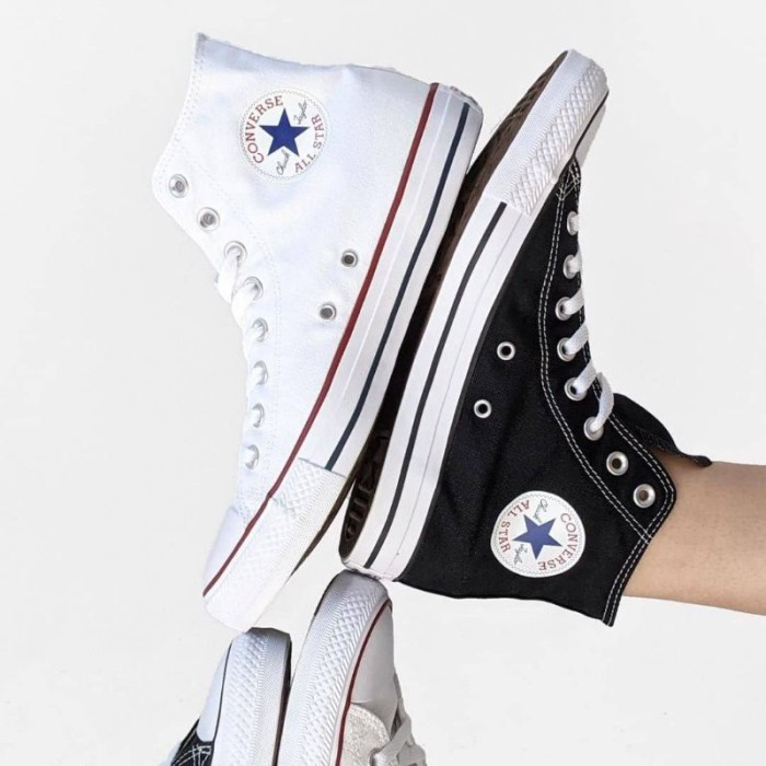 Sepatu Allstar  Classic High /Converse All Star Sepatu Sekolah Pria Wanita Anak Sd Smp Sma Kuliah Nb Tali Full Hitam M1 Termurah