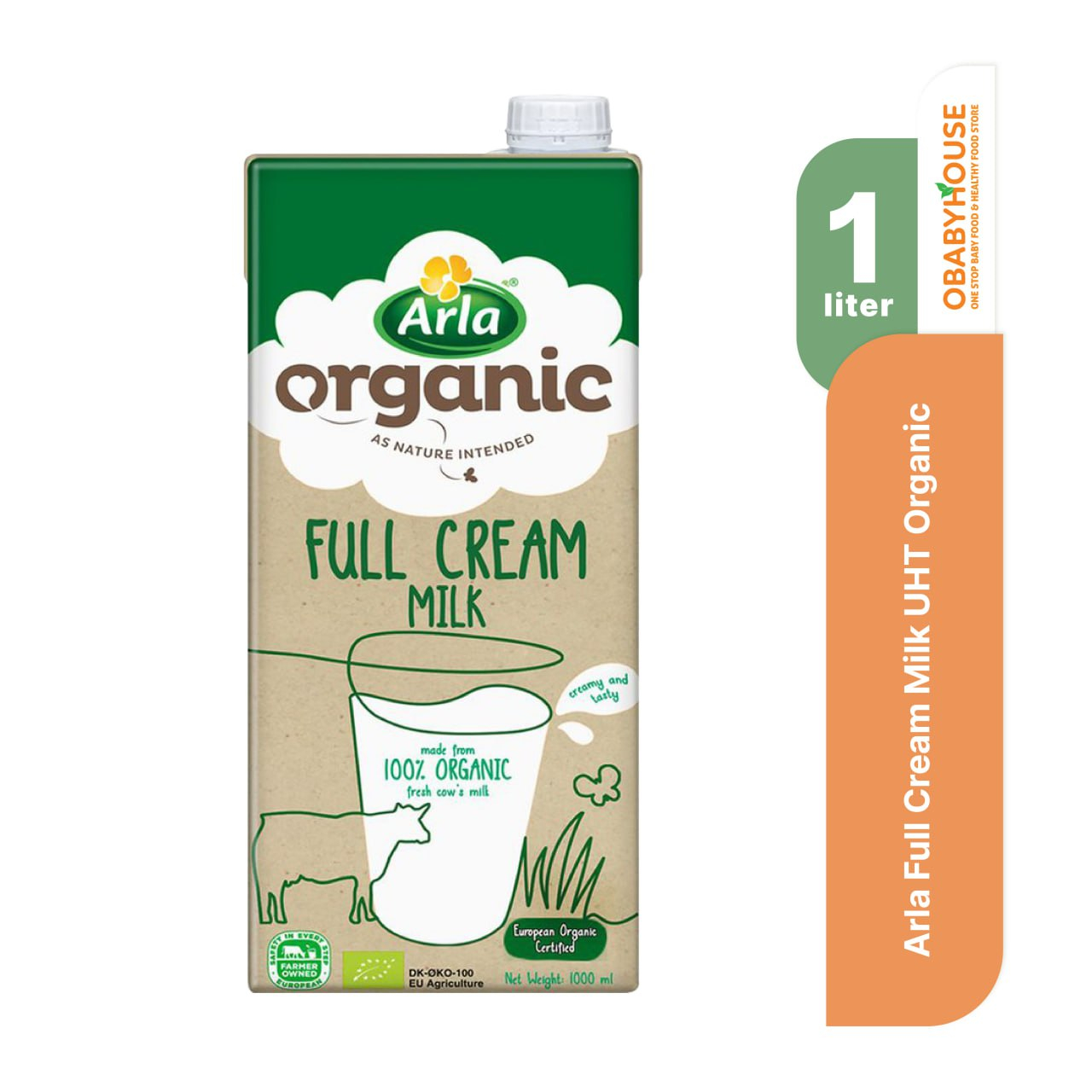 Arla Full Cream Milk UHT Organic 1 Liter (ED 19 Jan 24)