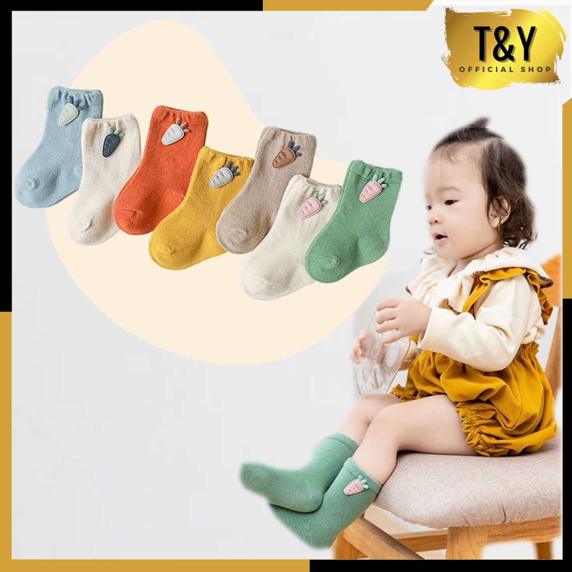 T&amp;Y Kaos kaki anak 6753 Bahan Cotton Baby Socks Karakter 3D  Kaos Kaki Bayi  Laki Laki/Perempuan isi 3in1 Kaos Kaki Anak Bayi Anti Slip Kualitas Import Bahan Katun lembut motif kartun