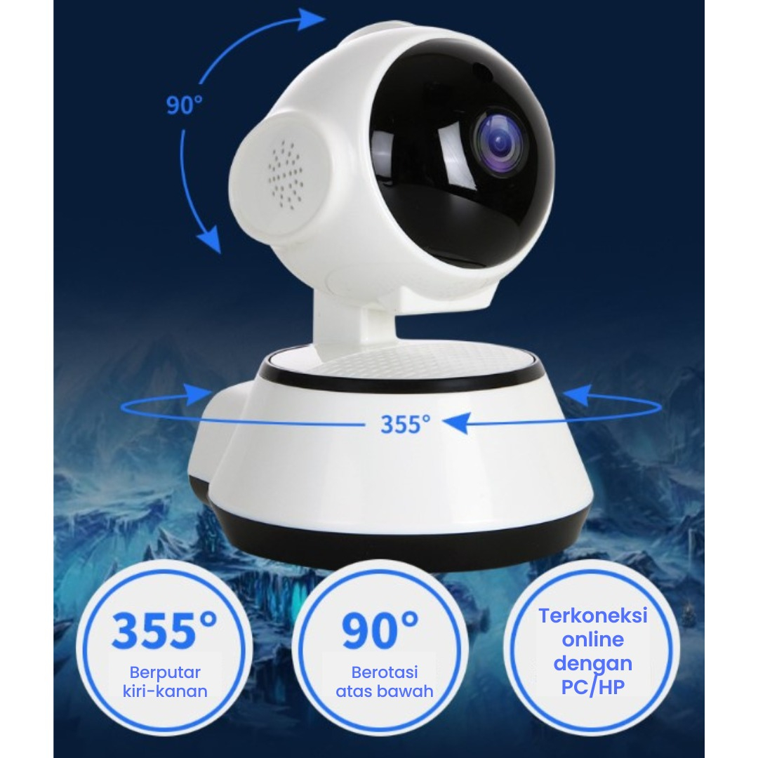 COD! Kamera CCTV IPCAM V380 Antena Wireless 1,3 MP Night Vision 1080HD/ CCTV Antena/ Wifi Smart Net
