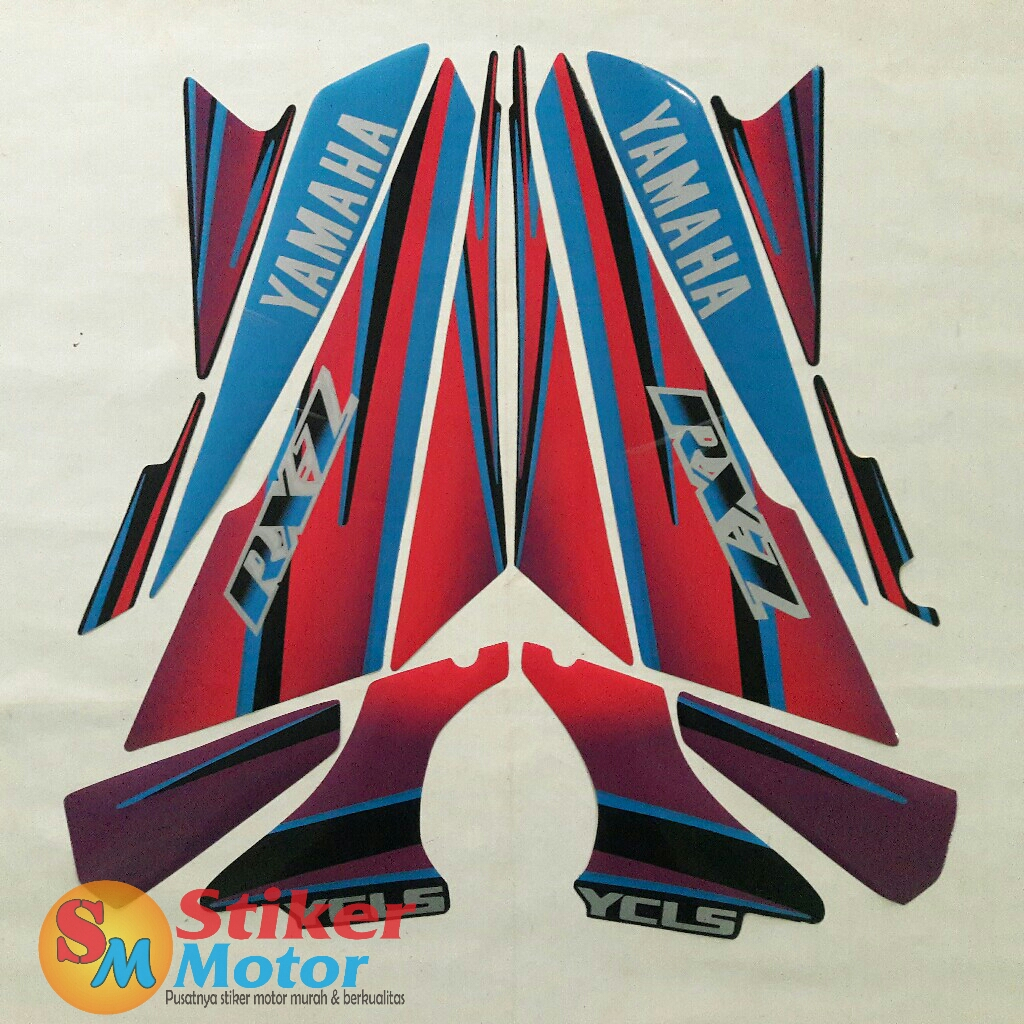 Sticker motor striping yamaha rxz 1997 biru