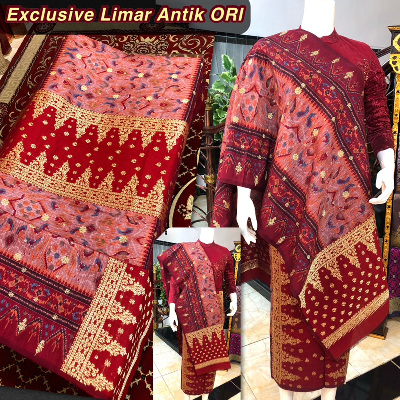 EXCLUSIVE Limar Antik Tembaga ORI /Ungu songket tenun asli palembang /ilham songket palembang