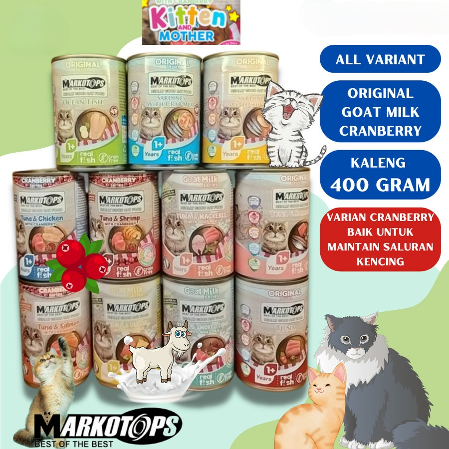 Markotops Kitten &amp; Mother KALENG 400gr - Makanan Anak Kucing Basah Markotop